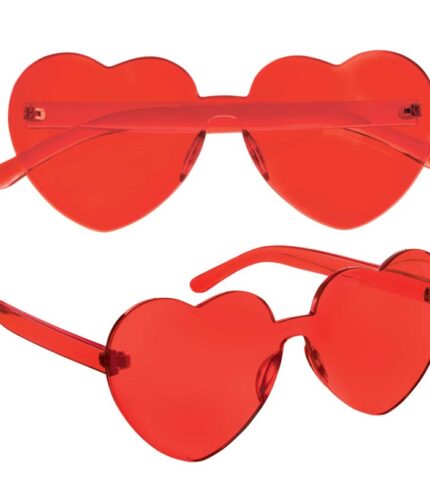 Heart Shaped Red Frameless Glasses