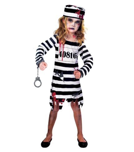 Costume Zombie Convict Girls 5-12 Years