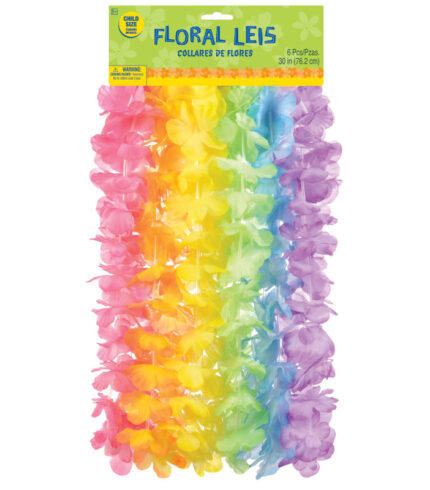 Floral Rainbow Leis Child Size Value Pack