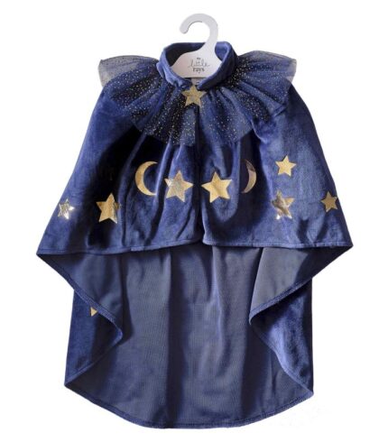 Fancy Dress Navy Velvet Wizard Costume Cape