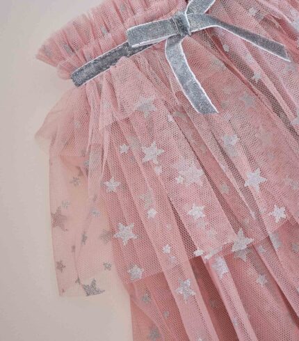 Fancy Dress Pink & Silver Sparkle Fairy Princess Costume Cape