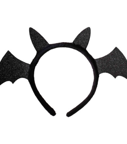 Fancy Dress Black Sparkle Bat Headband