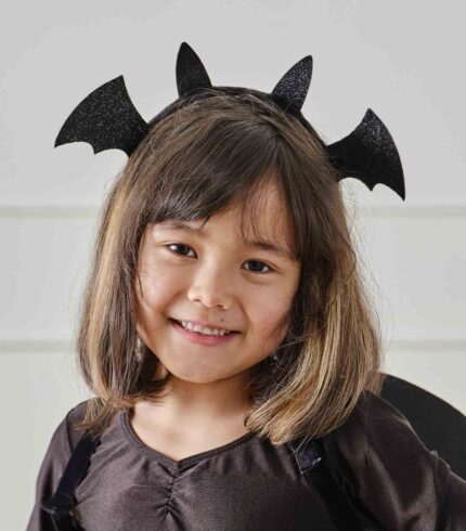 Fancy Dress Black Sparkle Bat Headband