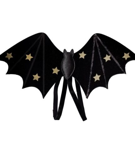 Fancy Dress Black & Gold Bat Wings