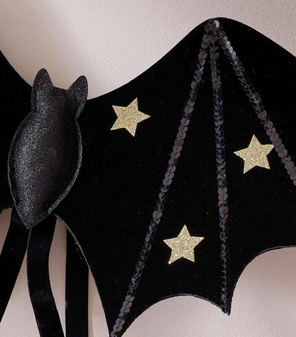 Fancy Dress Black & Gold Bat Wings