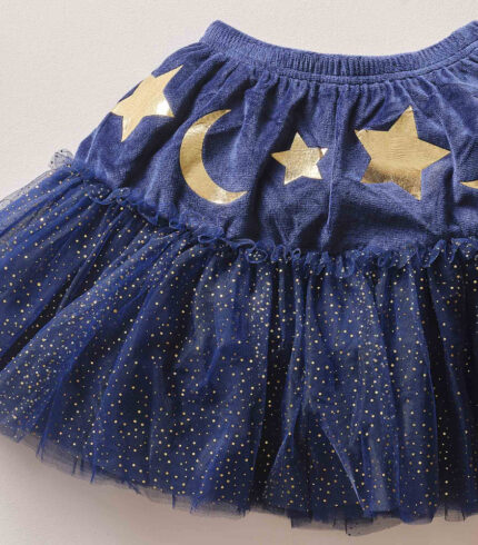 Fancy Dress Navy Velvet Sparkle Wizard Tutu 3-7 Years Costume