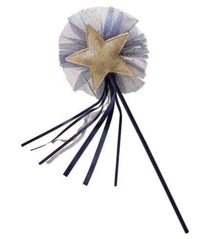 Fancy Dress Navy & Gold Star Wizard Wand