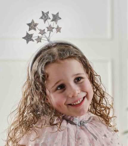 Fancy Dress Pink & Silver Sequin Star Headband