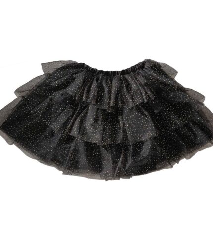 Fancy Dress Black & Gold Sparkle Tutu 3-7 Years Costume