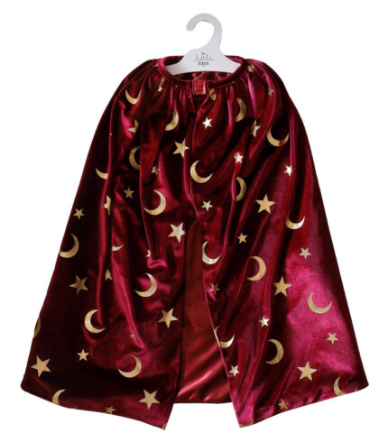 Fancy Dress Burgundy Velvet Magician Costume Cape