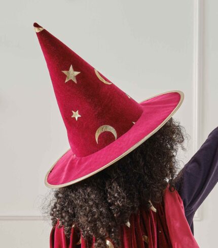 Fancy Dress Burgundy Velvet Magician Hat