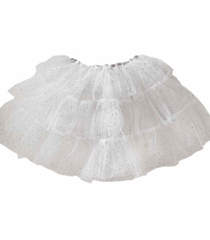 Fancy Dress White & Silver Sparkle Fairy Princess Tutu 3-7 Years Costume