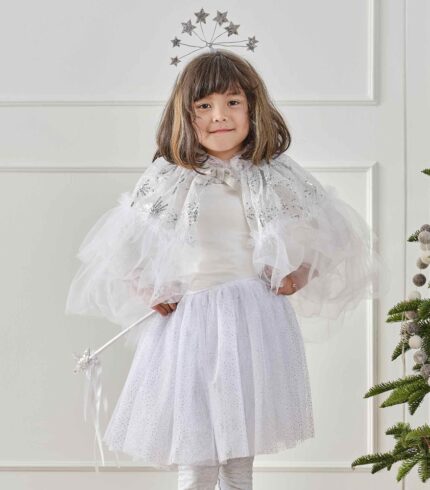 Fancy Dress White & Silver Sparkle Fairy Princess Tutu 3-7 Years Costume