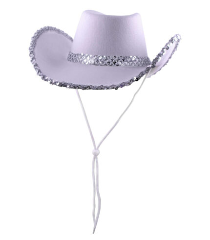 Cowboy Hat White Sequins