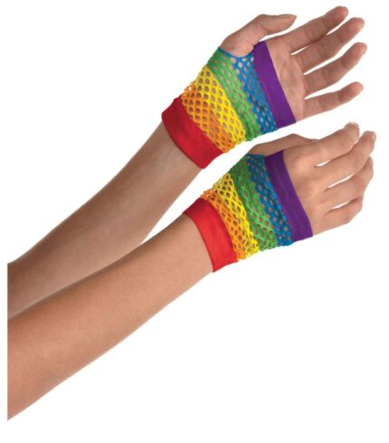 Fishnet Gloves Short – Rainbow