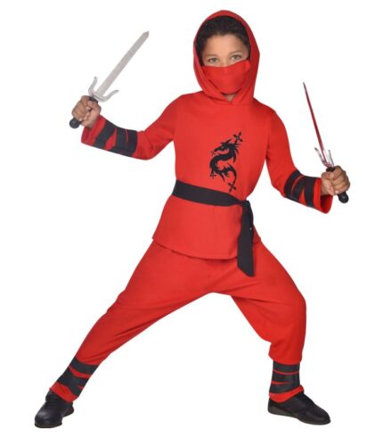 Costume Ninja Warrior Red 4-10 Years