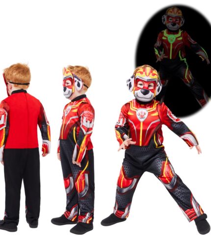 Costume Paw Patrol Marshall Red 3-4 Yrs Glow In The Dark for Book week Halloween