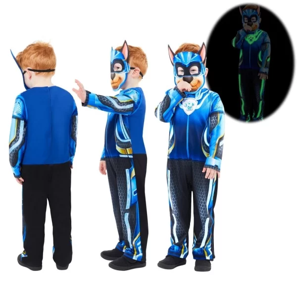 Costume Chase Paw Patrol The Mighty Movie 3-4 Yrs Glow In The Dark Jumpsuit