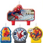 Spiderman Birthday Candle Set (Pack of 4)