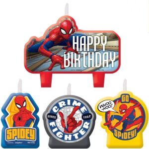 Spiderman Birthday Candle Set (Pack of 4)
