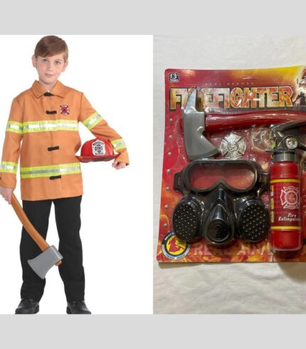 Fire Chief Fighter Fireman Uniform Child Kids Boys Girls 6-10Y Book Week Costume B60