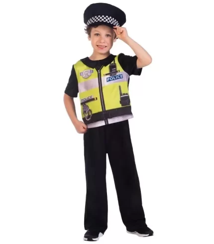 Costume Police Officer Cop Fancy Dress Up 3-4 Y Book Week Halloween B63