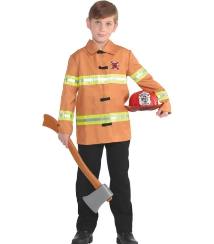 Fire Chief Fighter Fireman Uniform Child Kids Boys Girls 6-10Y Book Week Costume B60