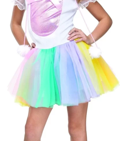 Girls Rainbow Unicorn Princess Costume Book Week Child Fancy Dress 8-10Y