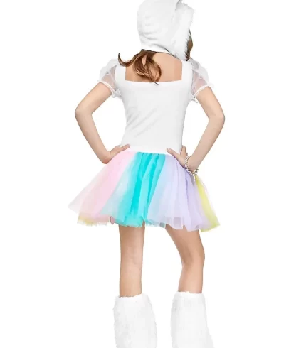 Girls Rainbow Unicorn Princess Costume Book Week Child Fancy Dress 8-10Y