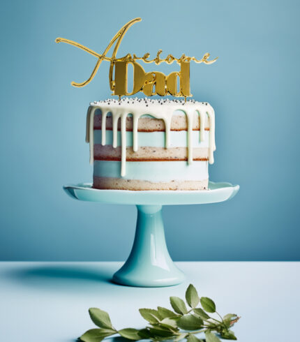 GOLD Metal Cake Topper – AWESOME DAD