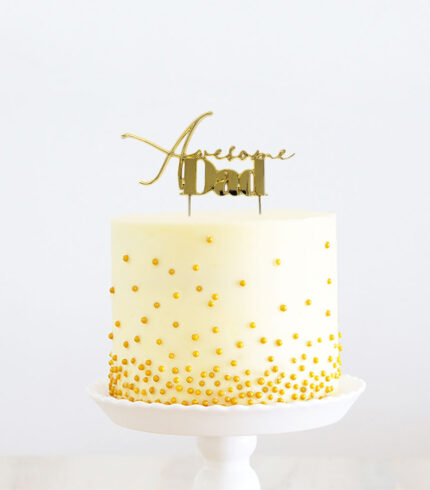 GOLD Metal Cake Topper – AWESOME DAD